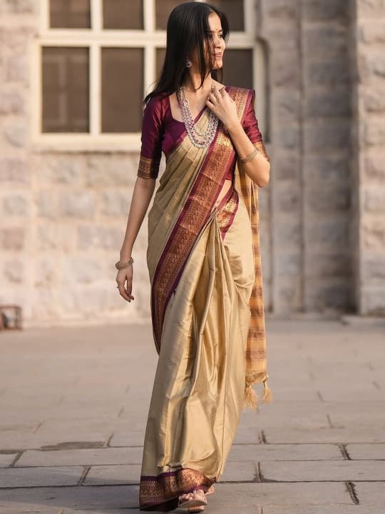Silk Cotton Handloom Banarasi Saree